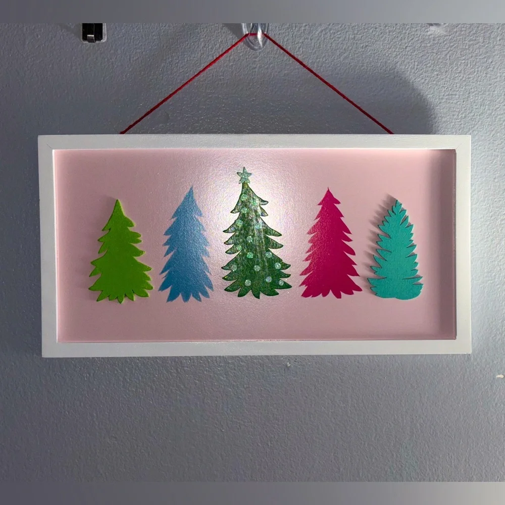 Target Pink Wood Christmas Tree Sign / Picture